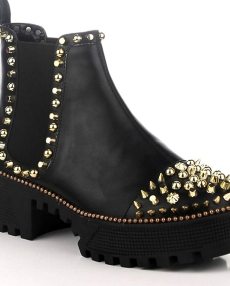 Cape Robbin Spiky Combat Ankle Boots - Picture 4 of 12